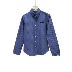 Miu Miu Blue Cotton Check Button-Down Shirt Size 40